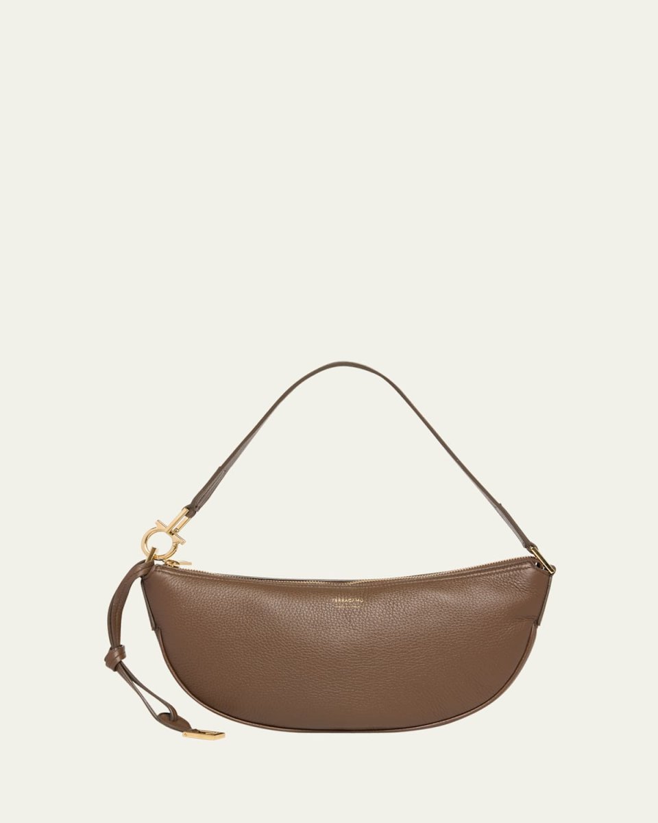 Smile Small Leather Hobo Bag